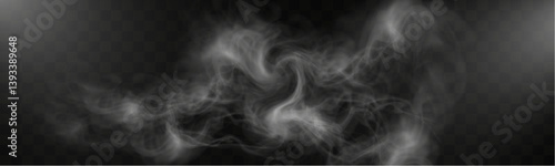 	
Realistic smoke on transparent background with soft swirling effect, misty fog, airy vapor, atmospheric haze, drifting smog, subtle steam, floating cloud, delicate fumes.
