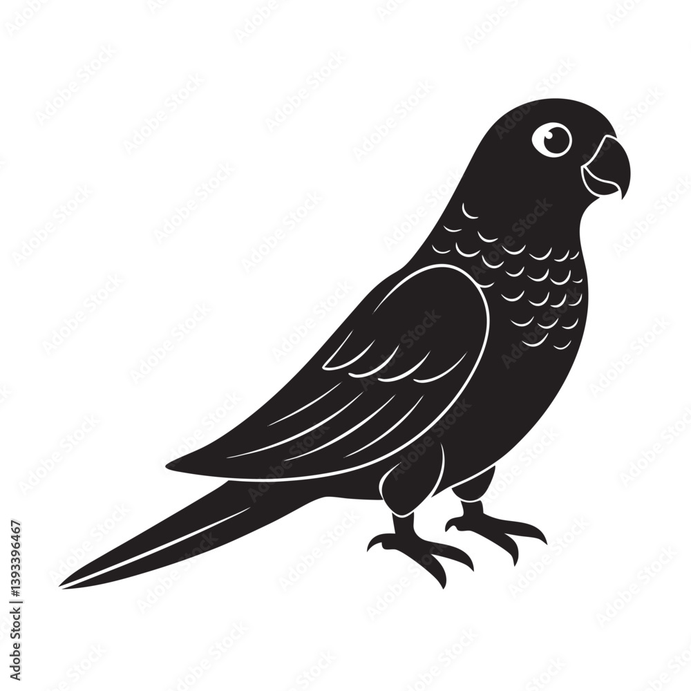 Naklejka premium Short Tailed Parrot Bird Illustration