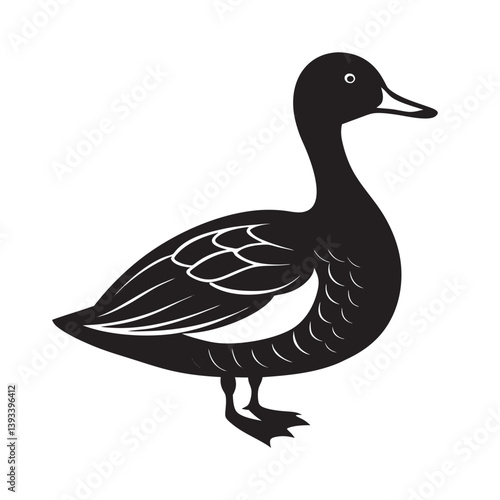 White Cheeked Pintail Bird Vector Art