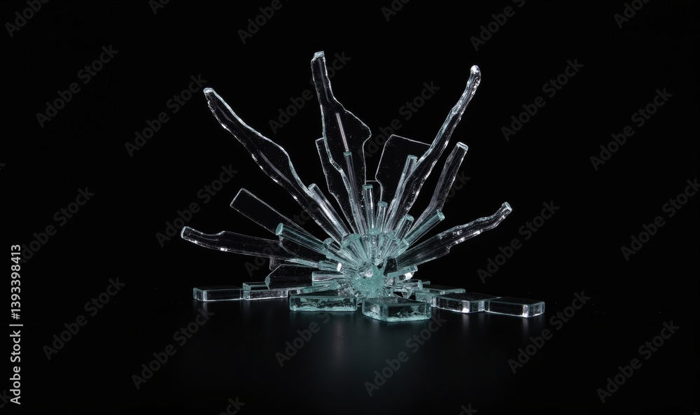 Naklejka premium Flying Ice Cubes Crystal Clear Water Splash Abstract Background