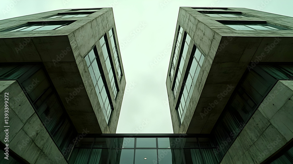 Fototapeta premium Geometric Concrete Building Illustration