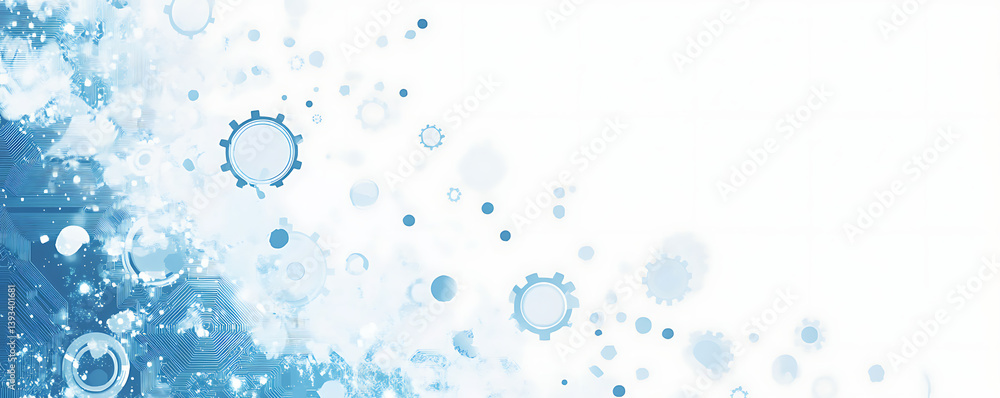 Vector illustration of digital technology and data, white background with a blue color scheme. Vector illustration of digital technology and data, white background with a blue color scheme.