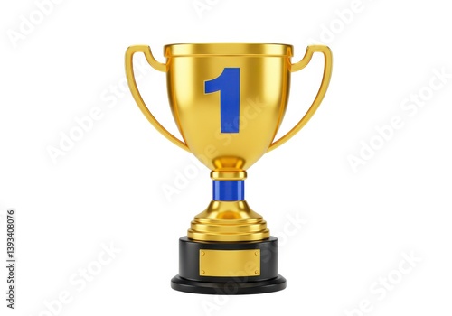 Wallpaper Mural Golden trophy with a blue number one Torontodigital.ca