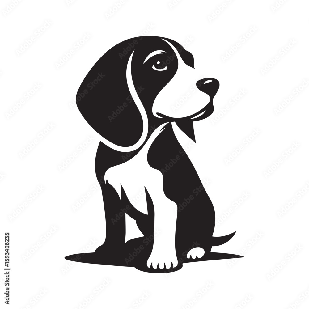 Beagle Dog Vector Silhouette Illustration, Loyal Pet Outline, Hunting Hound Graphic, Minimal Canine Design, Animal Clipart for Logos, T-Shirts, Stickers, Posters, and More. Beagle Dog Vector Silhouette Illustration, Loyal Pet Outline, Hunting Hound Graphic, Minimal Canine Design, Animal Clipart for Logos, T-Shirts, Stickers, Posters, and More.