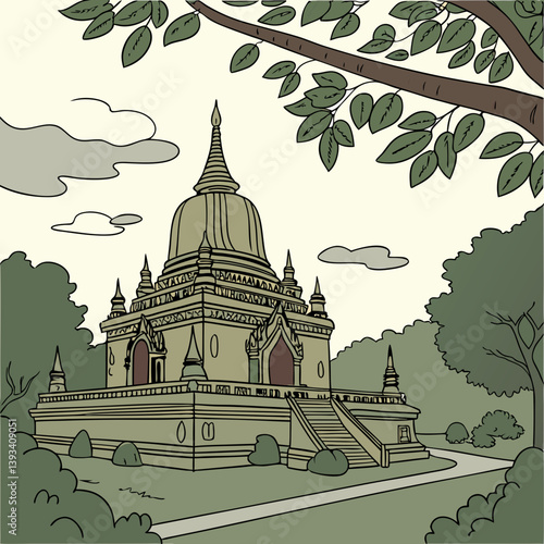 A Buddhist temple or Buddhist monastery is the place of worship for Buddhists, the followers of Buddhism. They include the structures called vihara, chaitya, stupa, wat and pagoda in different regions