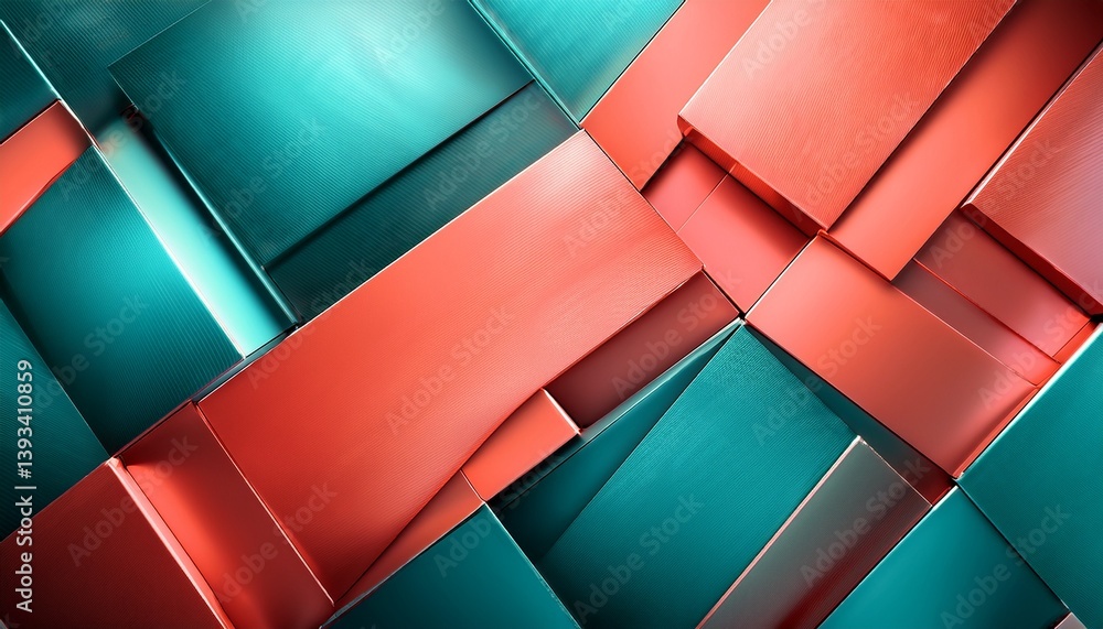 Fototapeta premium a vibrant abstract background featuring overlapping squares in coral and teal colors