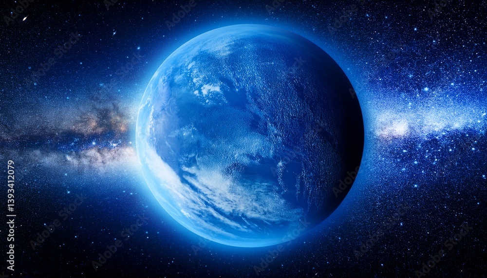 Obraz premium blue planet in cosmic sky space