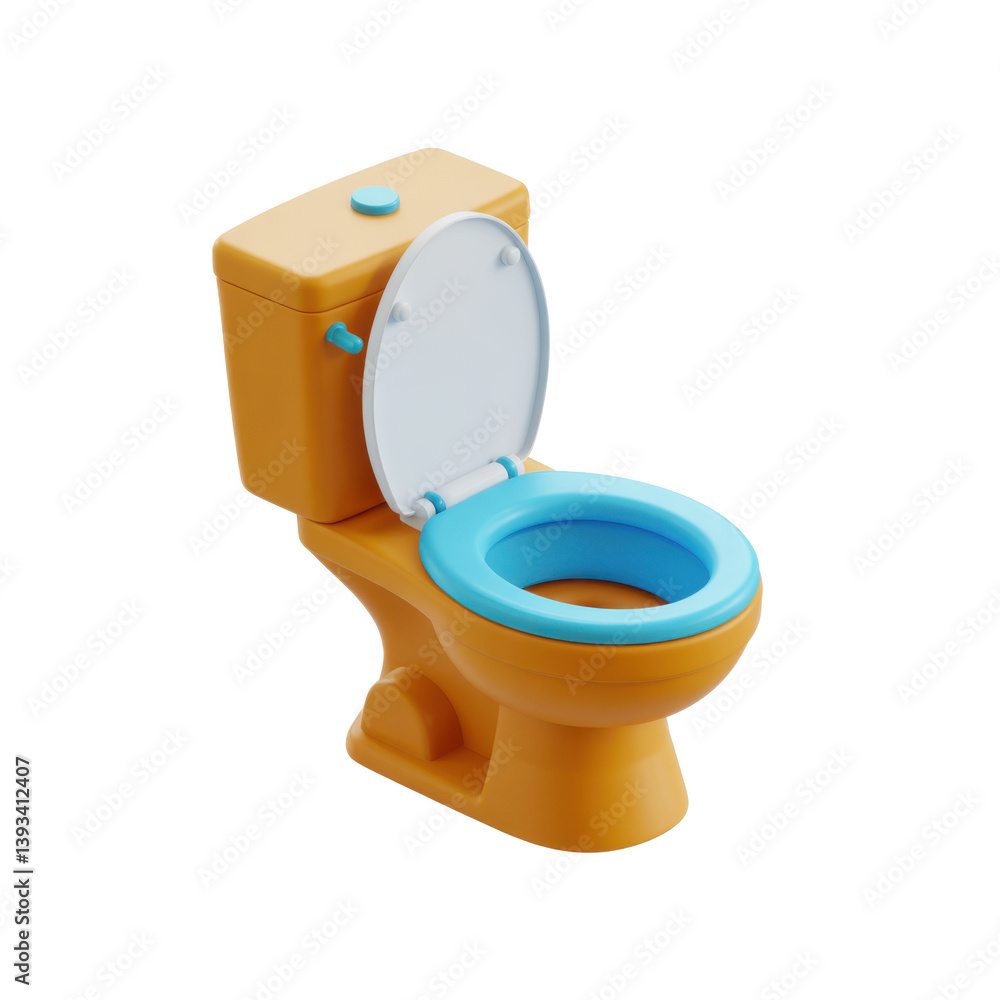 Funny 3D Toilet Illustration – Quirky Bathroom Wall Art Funny 3D Toilet Illustration – Quirky Bathroom Wall Art
