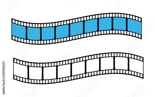 Icon film for video camera set vector
Film wave vector icon for filming movie series
