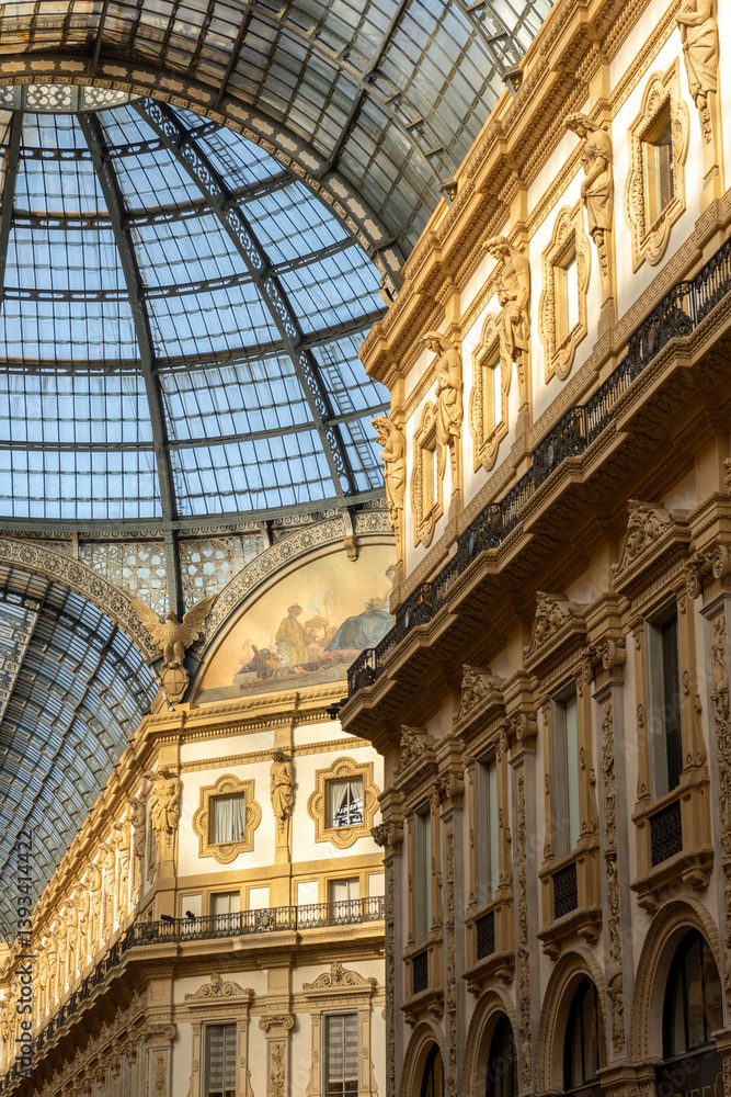 Interior of the famous Galleria Vittorio Emanuele II in Milan Interior of the famous Galleria Vittorio Emanuele II in Milan