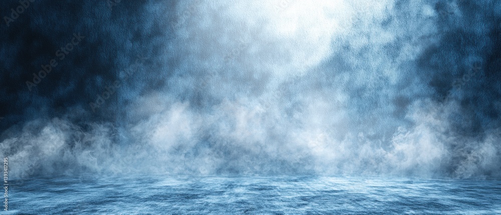 Dark blue ocean with white clouds reflecting in the sky creating a dramatic coastal scene Dark blue ocean with white clouds reflecting in the sky creating a dramatic coastal scene