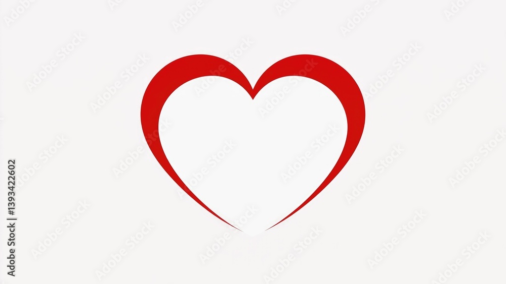 A simple and bold design featuring a red heart on a white background, suitable for use in various graphic designs and layouts A simple and bold design featuring a red heart on a white background, suitable for use in various graphic designs and layouts