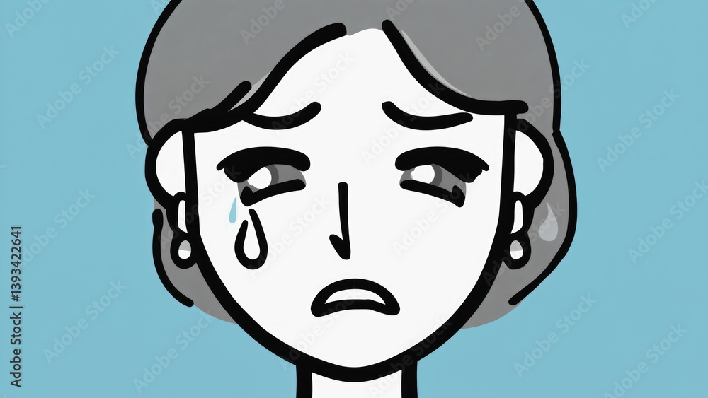 A portrait of a woman with tears streaming down her face, conveying sadness and emotional distress A portrait of a woman with tears streaming down her face, conveying sadness and emotional distress