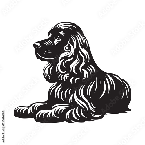 Wallpaper Mural Cocker Spaniel Dog Vector Silhouette, Elegant Canine Outline, Pet Lover Clipart, Loyal Dog Art for Logos, Stickers, Apparel, Digital Prints, Crafts, and Posters. Torontodigital.ca