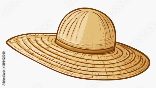 Obraz na płótnie A simple straw hat sits alone on a white background w salonie