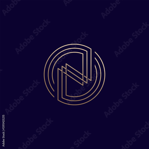 Elegant, graceful N letter logo design. Vector