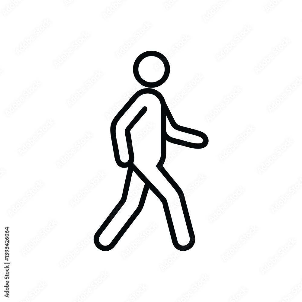 Walking Person Icon Simple Line Art, Human Figure, Movement Walking Person Icon Simple Line Art, Human Figure, Movement