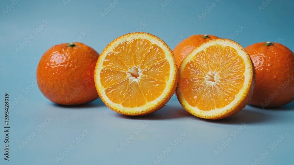 A cluster of oranges arranged together on a surface