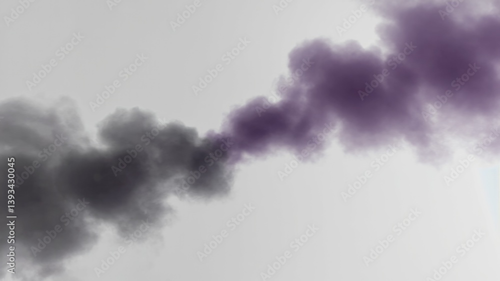 A plane flying in the sky with smoke emanating from its engines