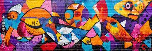 Wallpaper Mural Colorful Urban Graffiti Showcasing Creative Abstract Shapes and Designs Torontodigital.ca