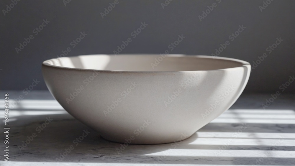 A white ceramic bowl placed on a table