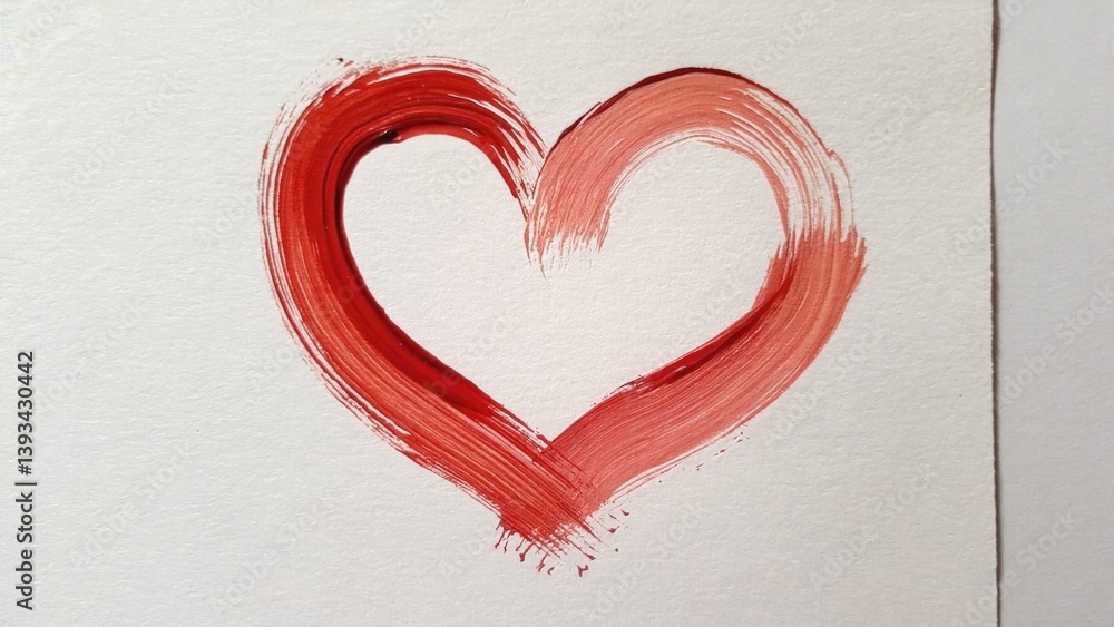 A simple drawing of a heart on a piece of paper, suitable for various uses such as love letters or gifts