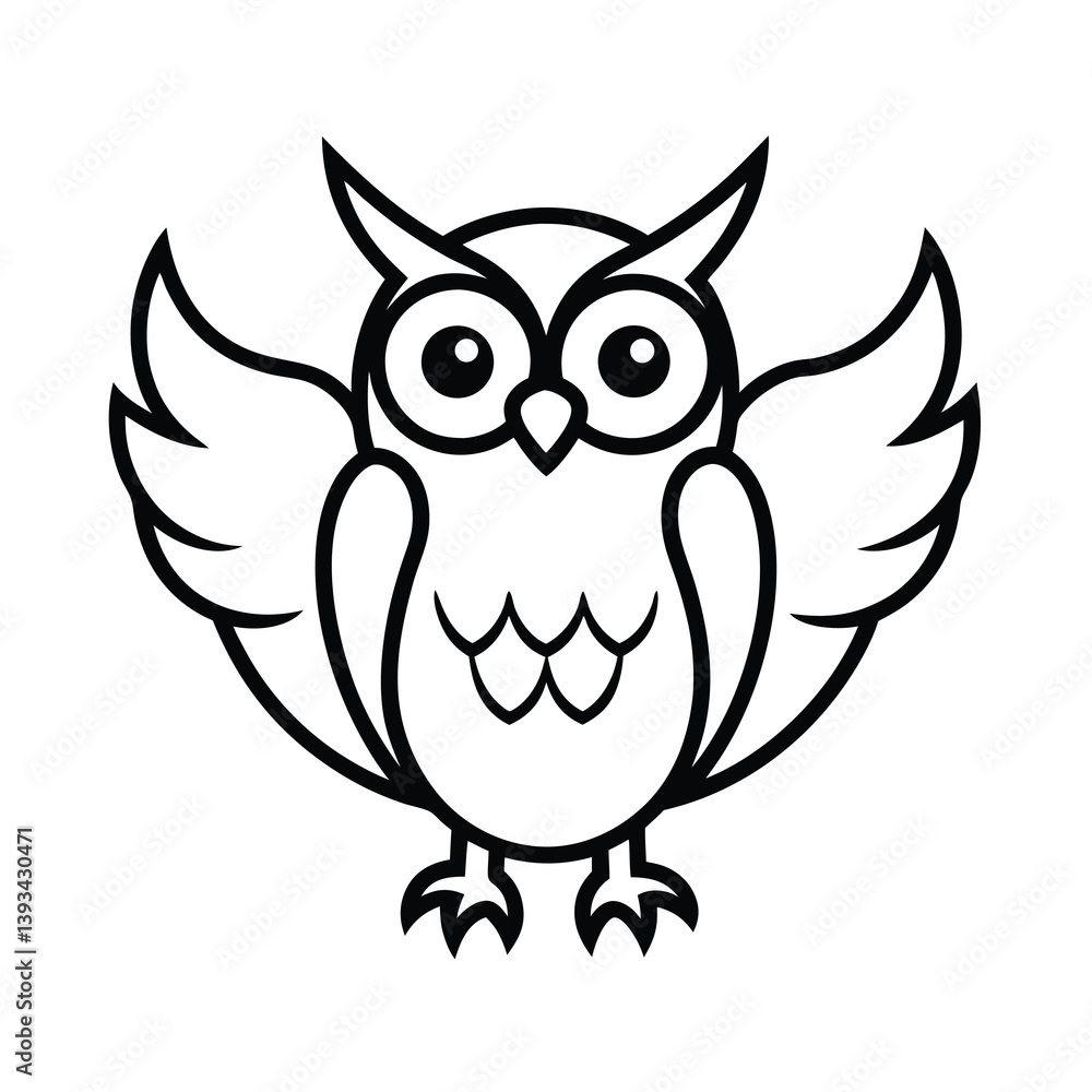 Fototapeta premium owl on white background