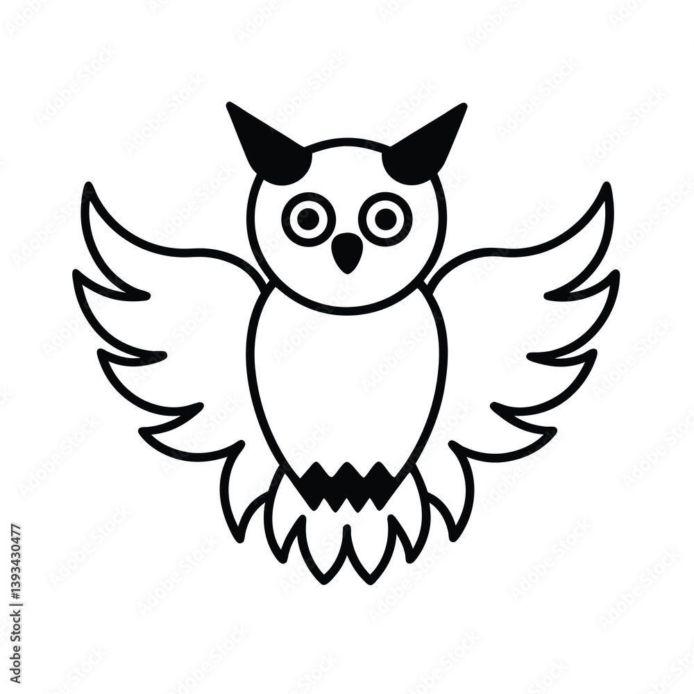 Fototapeta premium owl on white background