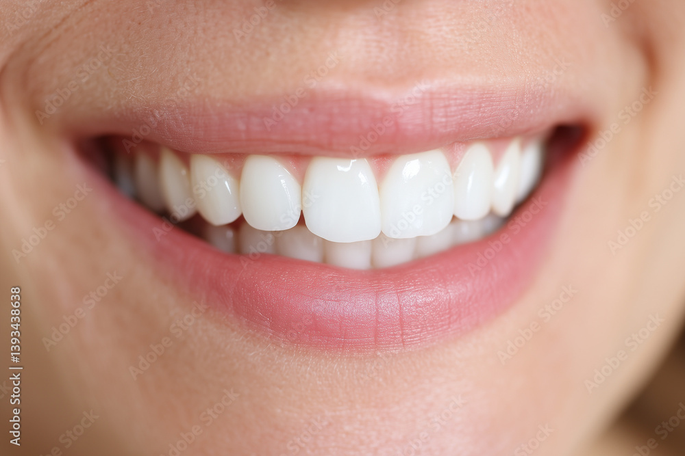 Close up of a young woman smiling with white teeth Close up of a young woman smiling with white teeth