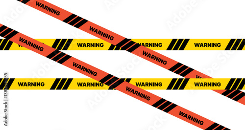 Caution, warning, no trespassing tape decoration vector illustration