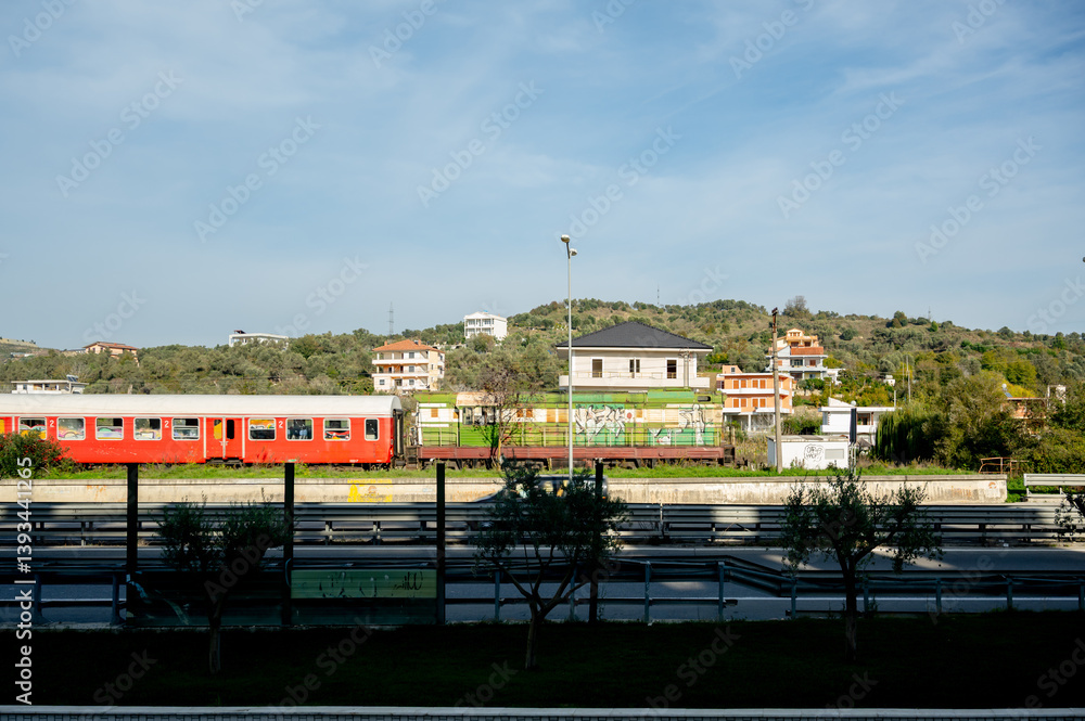 Passenger Train from Durrës to Elbasan, Albania.