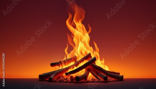 Obraz na płótnie fire in the fire place w salonie