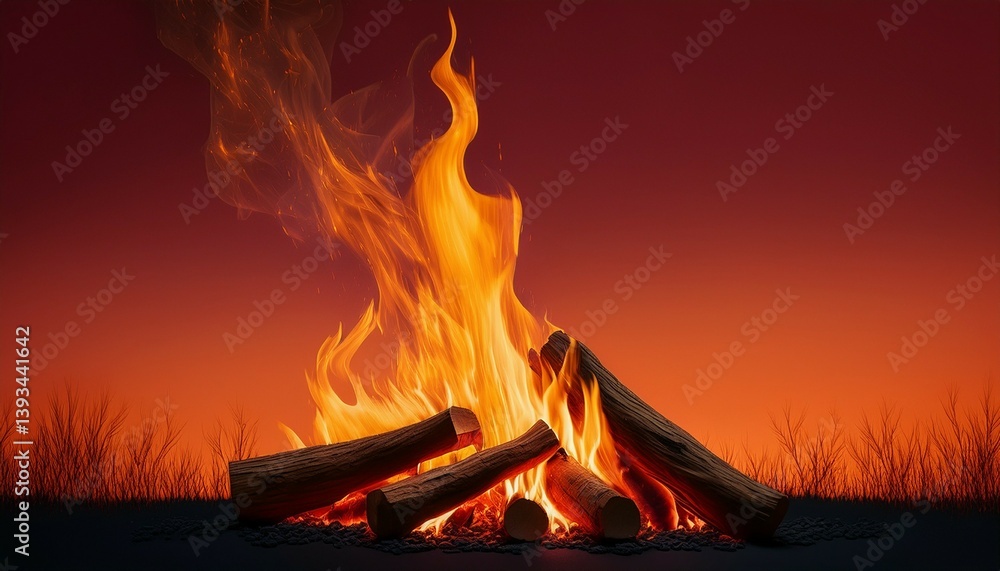 fire in the fireplace