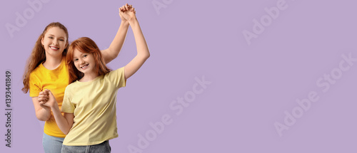 Happy young woman and her d...