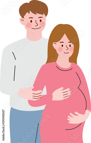 A loving couple, celebrating pregnancy