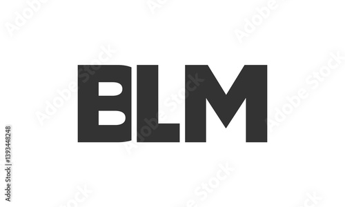 BLM logo design template with strong and modern bold text. Initial based vector logotype featuring simple and minimal typography. Trendy company identity.