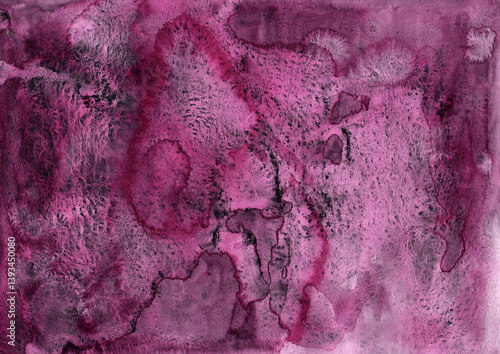 Obraz na płótnie Deep burgundy watercolor texture with rich grainy details and fluid patterns. Hand painted abstract background perfect for branding, invitations, posters, or digital art projects. w salonie