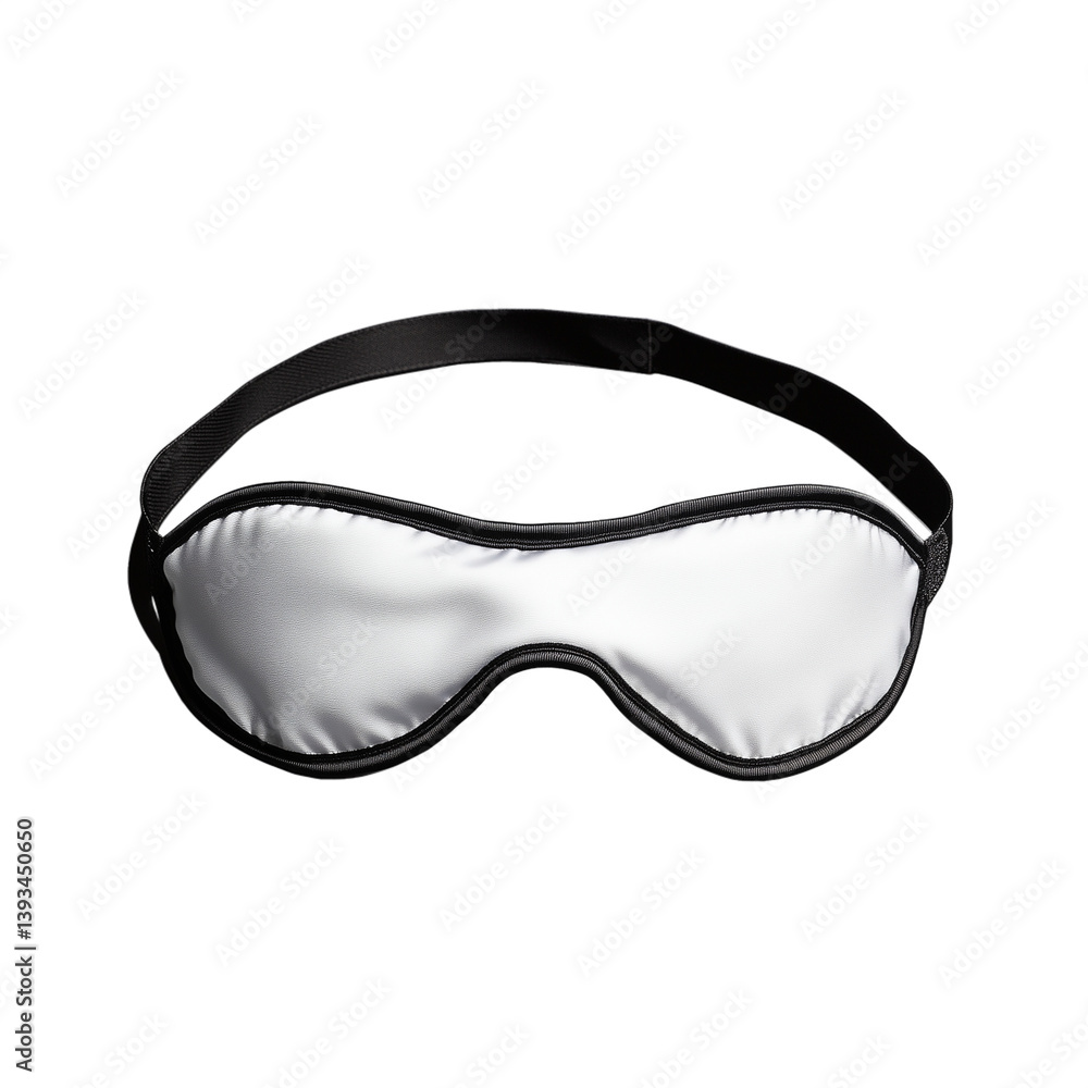 White and black sleeping mask with a transparent background