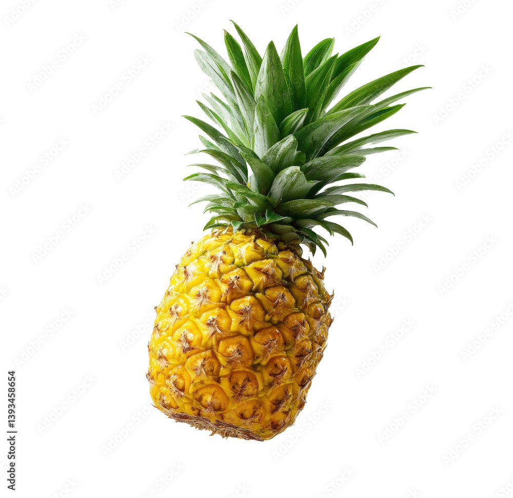 Fototapeta premium Floating pineapple against gigapixel art tropical vibe minimalist design