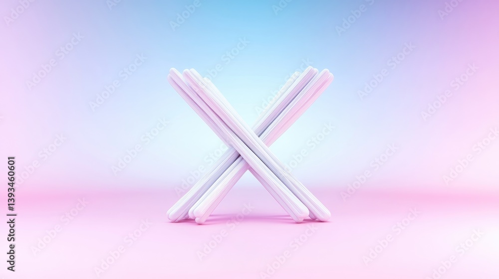 3D Letter X No Supporting Objects Minimalist Style High Resolution Rendering Central Composition Clean Lines Abstract Design Pastel Gradient Background Soft Pink Hues Ideal for Branding Projects 3D Letter X No Supporting Objects Minimalist Style High Resolution Rendering Central Composition Clean Lines Abstract Design Pastel Gradient Background Soft Pink Hues Ideal for Branding Projects