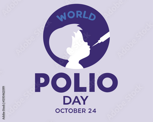 World Polio Day: Child Receiving Vaccine on October 24th Illustration.