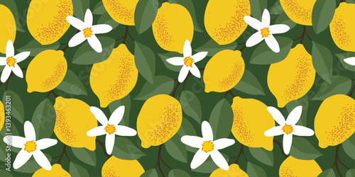 Lemons are depicted in a stylized, slightly cartoonish manner, with a focus on their shape and color. Vector.