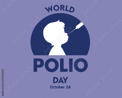 World Polio Day: Child Receiving Vaccine on October 24th Illustration.