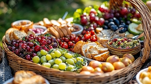 Outdoor Fruit & Bread Platter