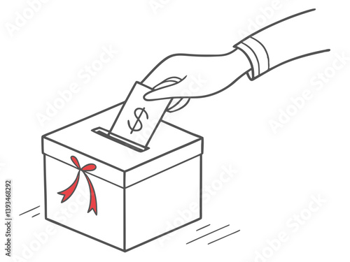 Hand Giving Charity Box to Someone in Need