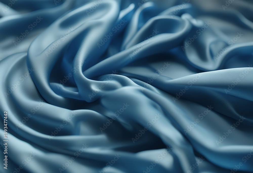 Obraz premium elegant blue fabric scarf silk 3d background movement dynamic cloth textiles rendering floating fly satin wind design motion drapery element wave flowing veil blowing abstract float fashion piece