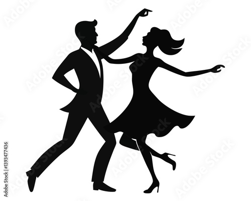 silhouette of a dancing couple