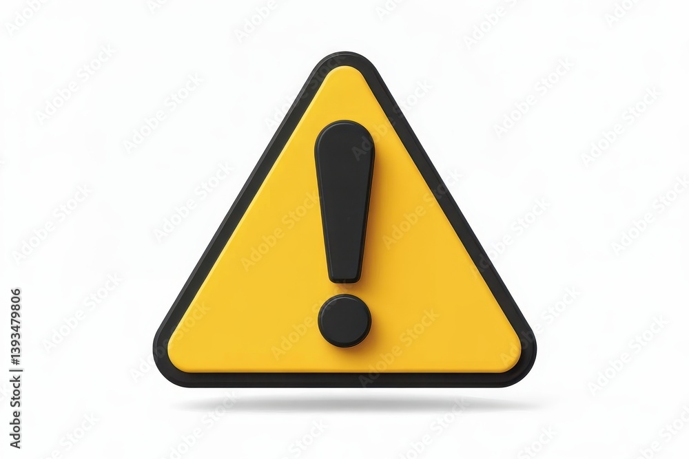 Yellow caution sign with exclamation mark. Yellow caution sign with exclamation mark.
