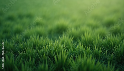Wallpaper Mural Close-up of vibrant green grass. Rich blades create natural texture, perfect background for eco concepts, environmental projects. Ideal for nature, summer, gardening, eco-friendly designs and themes. Torontodigital.ca