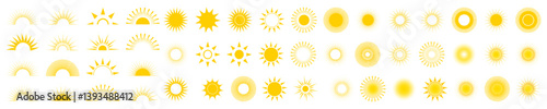 Sun set.Sun icons. Sunrise. Sun vector icons collection.